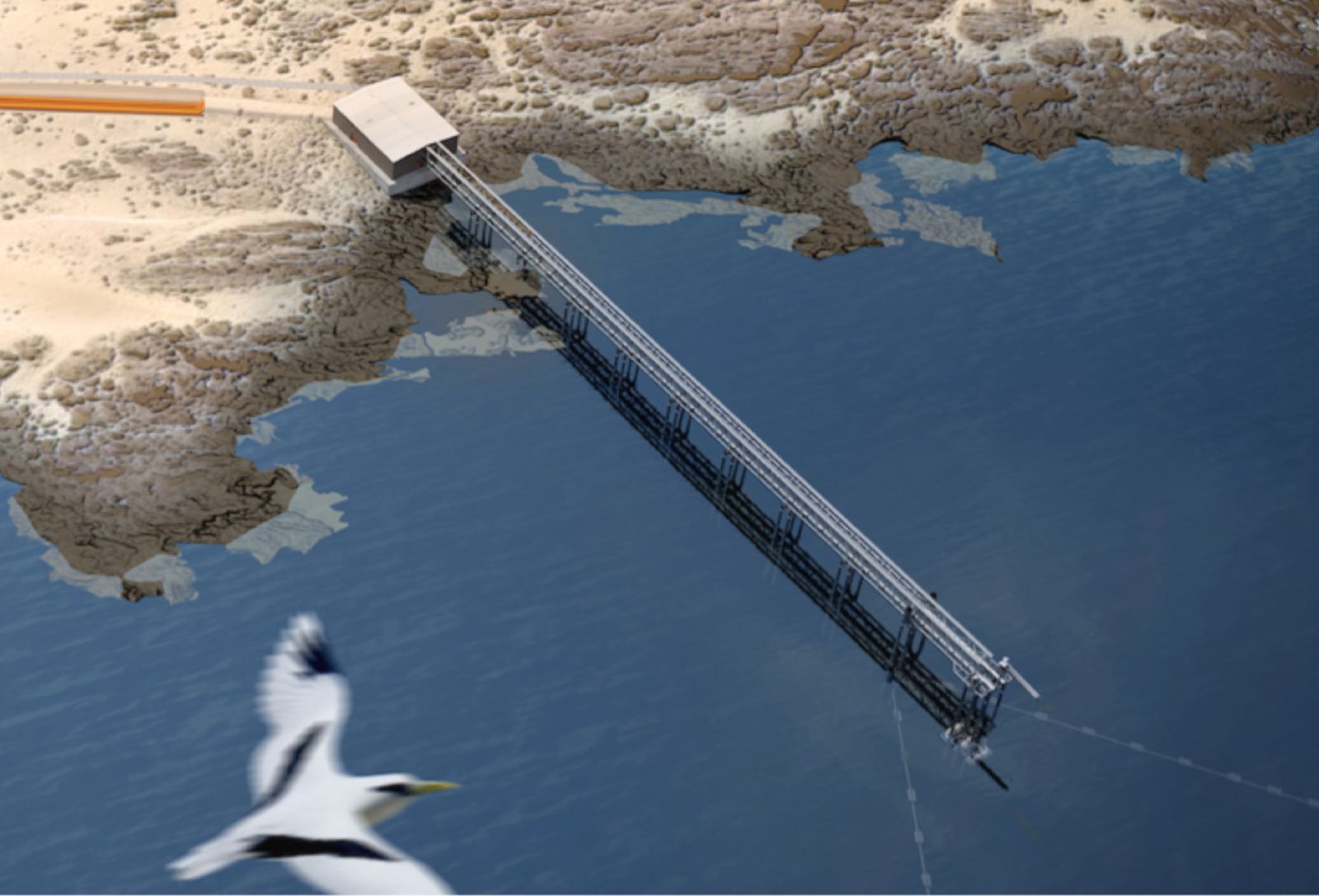 Rendering of the seawater intake pier