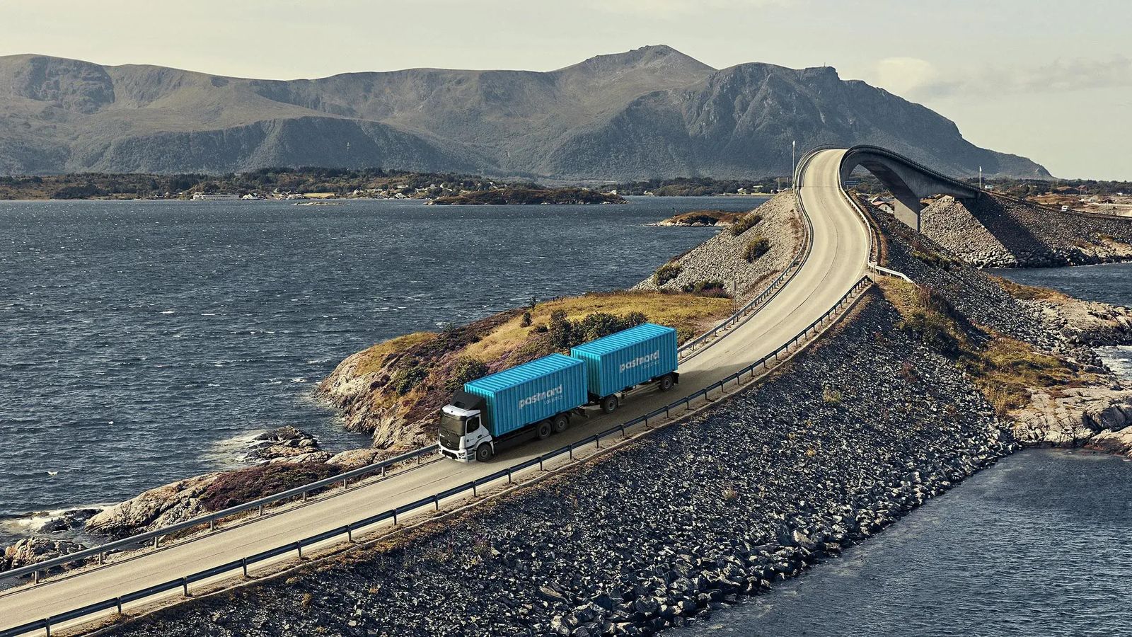 Einride truck on the Atlantic Road, Norway