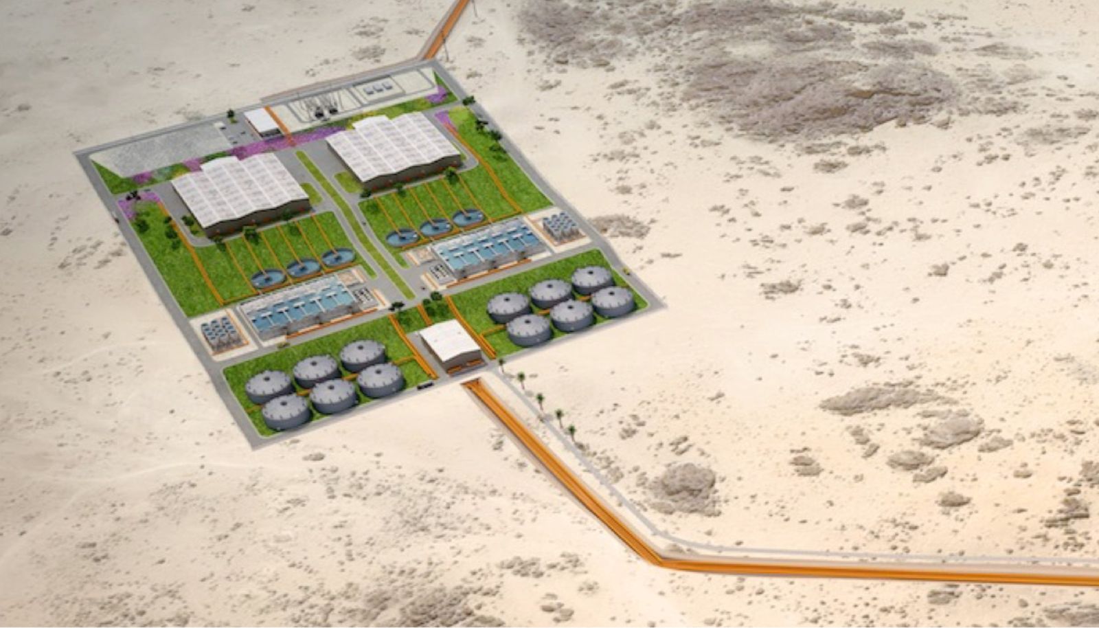 Rendering of the planned desalination plant on the coast of northern Chile